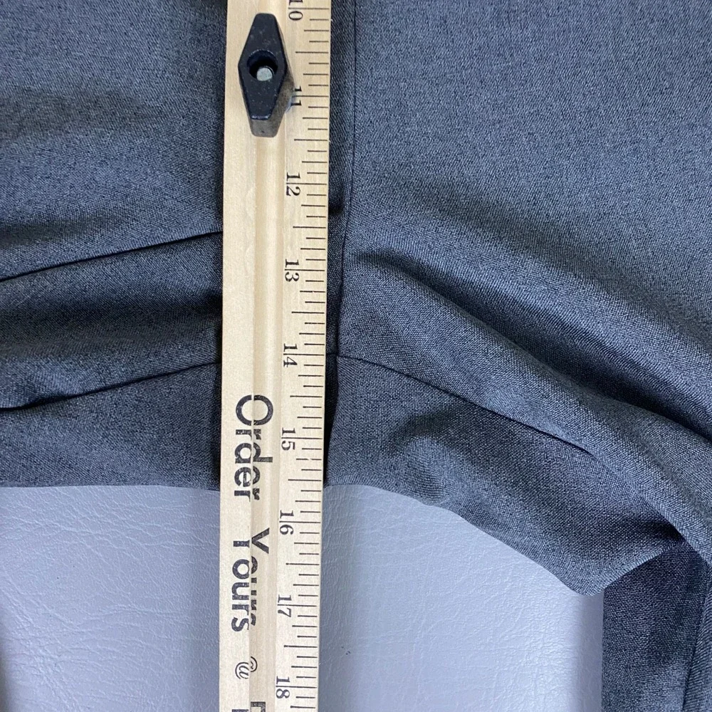Haband Fit-Forever Dress Pants Mens 46x24.5 46S Gray Flat Front Polyester